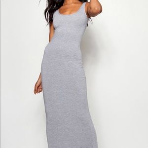 Grey maxi bodycon skirt from boohoo